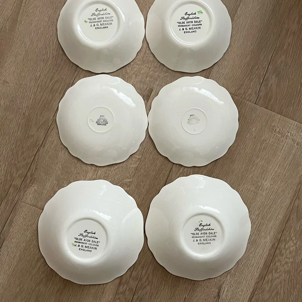 Vintage “old Avon dale” J&G Meakin England 6 PCs - 2‎ Plates, 2 Bowls, 2 Saucers